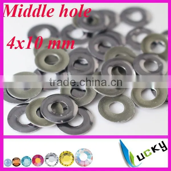 2014 new design korean hotfix nailheads middle hole iron on studs 4x10 mm