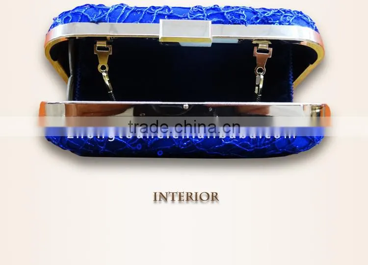 high quality mesh sequins evening clutch box