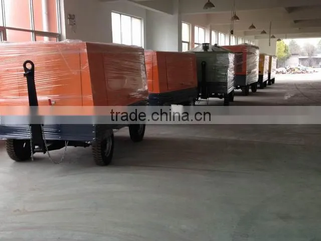 Mobile diesel rotary screw cement trailer compressor