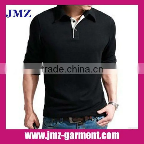 100% cotton plain white long sleeve polo shirt