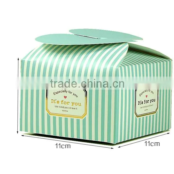 Cute Stripe and Heart Wedding Paper Box