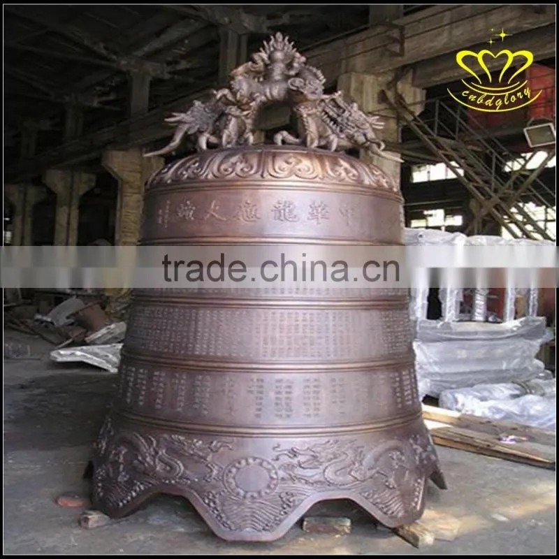China Regional Feature Bronze outdoor shiny bell sculpture