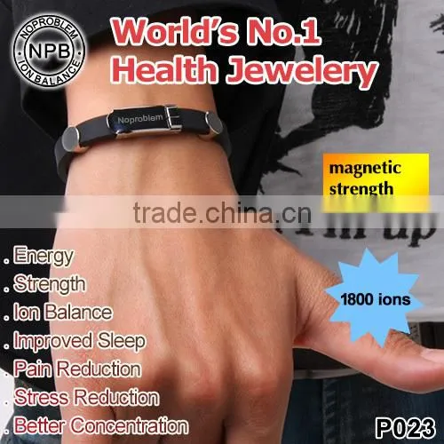 Noproblem P023 germanium tourmaline power elastic stainless steel bracelet