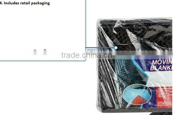 Waterproof Moving Blanket made of polyester and recycle cotton filling
