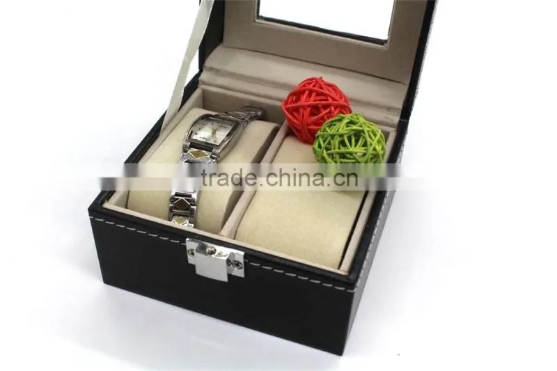 double watch show box luxury wristwatch display case made in china