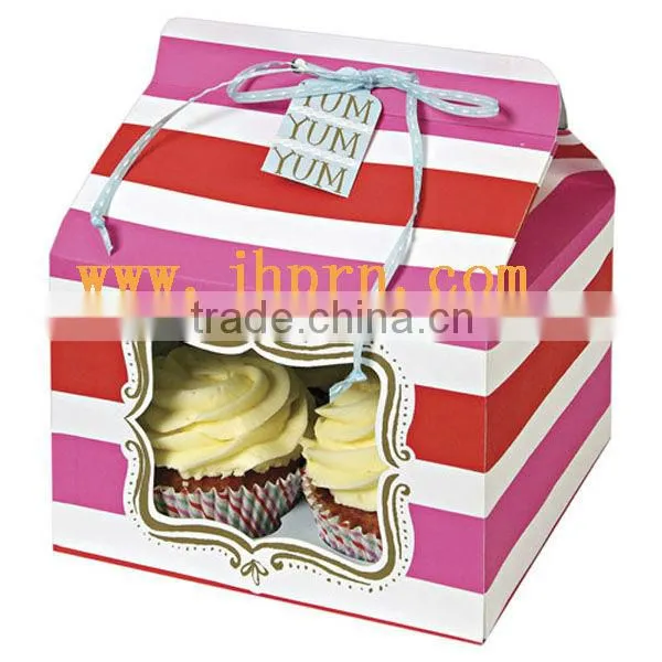 paper gift packaging box with window for cupcake