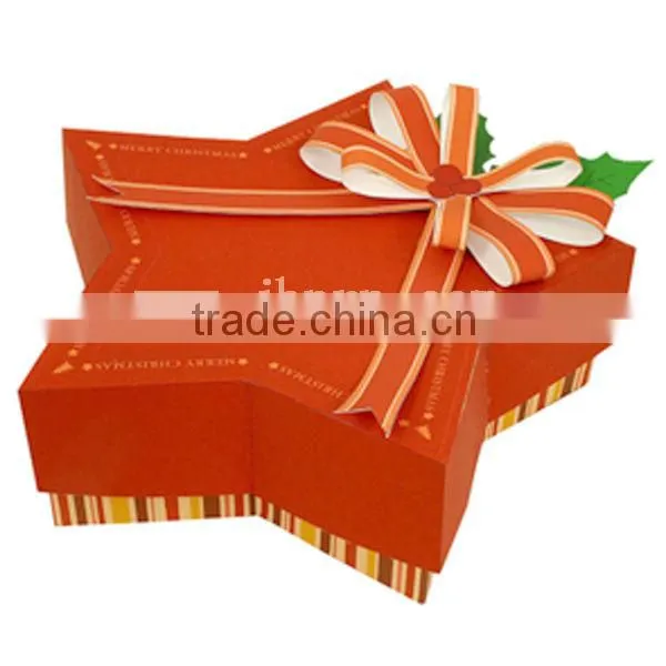 custom made Star shaped paper christmas gift box