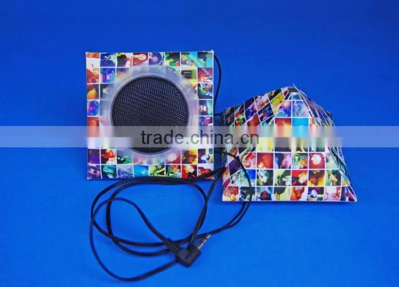 promotion square paper mini foldable cardboard speaker