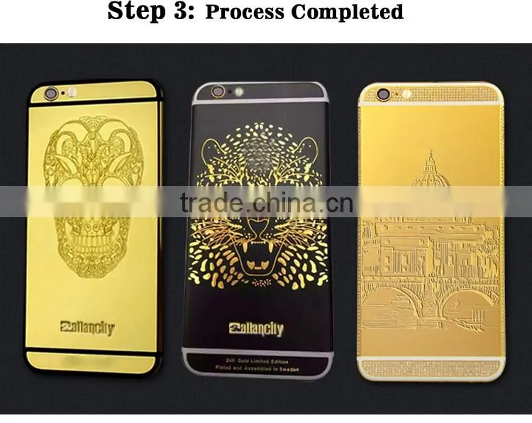 high quality back cover for iphone6 plus gold plated 24ct