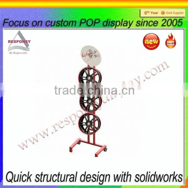 tire metal floor bespoke display rack