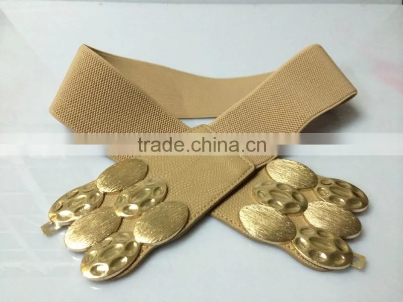 gold wide fashion belts women fashion elastic belt