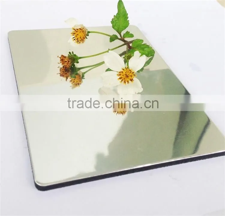 Gold wall panel mirror surface Aluminum composite panel High quality