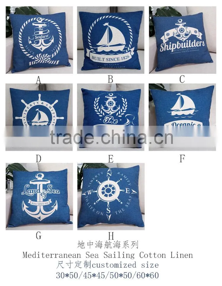 Custom printed photo cushion cover decorative nautical pillow case