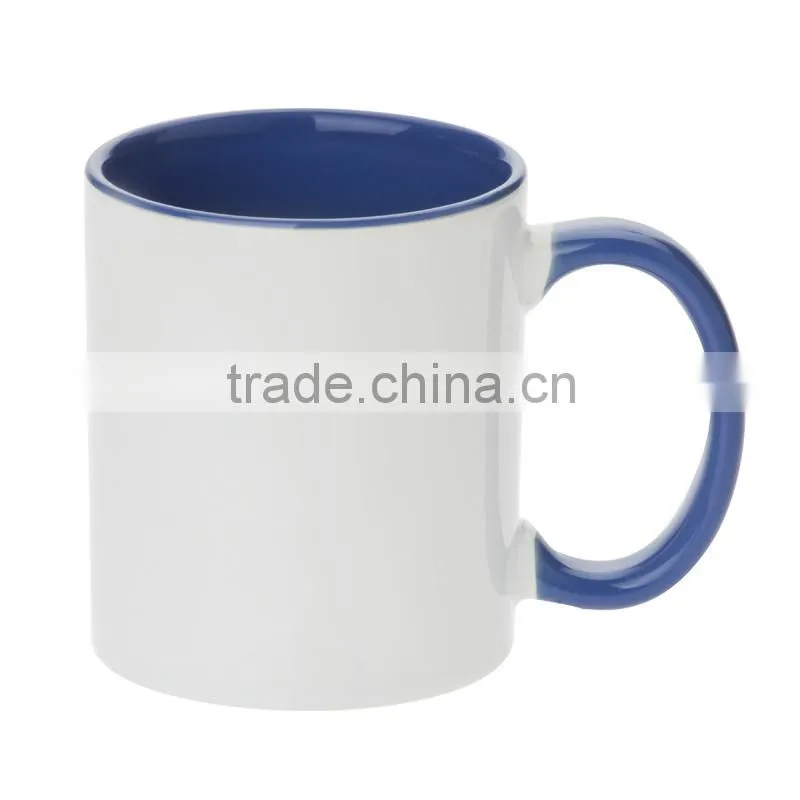 sublimation coated mug, inner and handle color mug, 2 tone mug