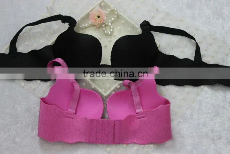 U plunge deep V silk seamless bra