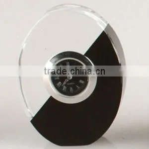 hot selling elegant pretty crystal clock, crystal business gift