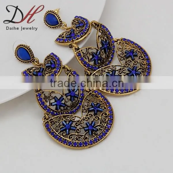 Women's Vintage Bronze Bohemian Boho Style Big Hollow Round Drop/Dangle Earrings
