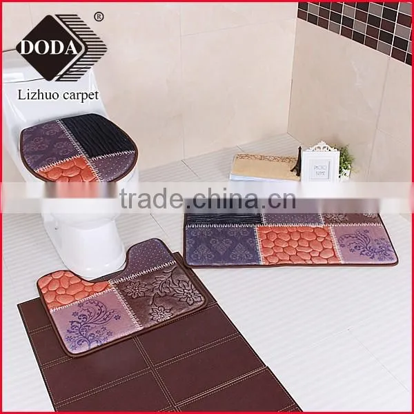 new design flower printing embossing 100% Polyester Shaggy Carpet /bath mat