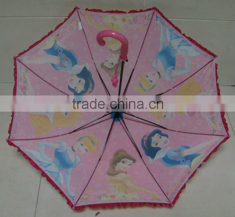 C10A Auto Heat Transfer cartoon child umbrella with flower edge