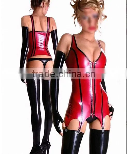 sexy metalic purple natural latex catsuit sent lingerie plus size Hot sale