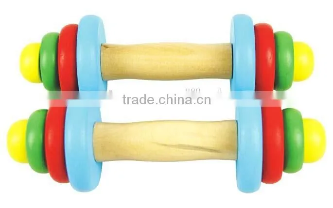 Colorful Wooden Dumbbell For Children and Women