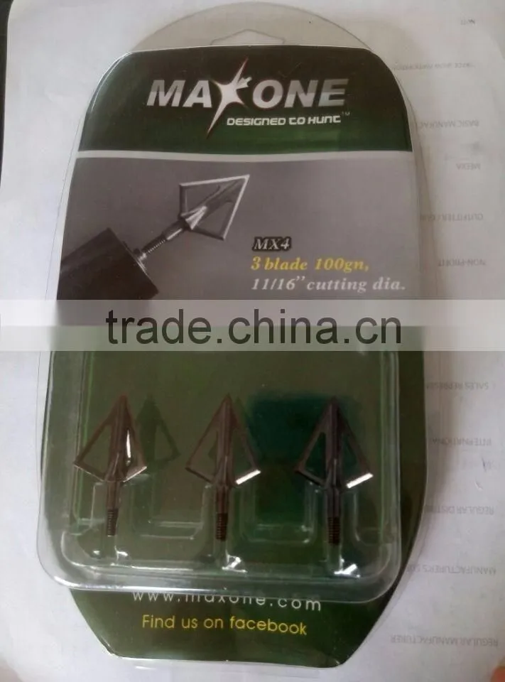 archery arrow tips hunting arrow broadhead with 3 fixed sharp blades broad heads 100 grains arrow tips archery