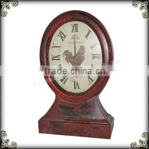 Vintage wooden red table clock
