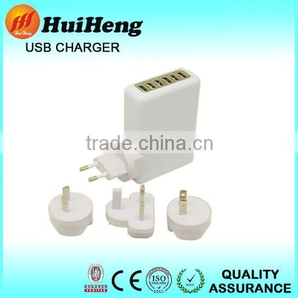 10A 6 port usb charger, portable cell phone charger