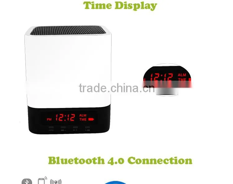 TLS28 mini fm function led time display blue tooth speaker with built-in mic