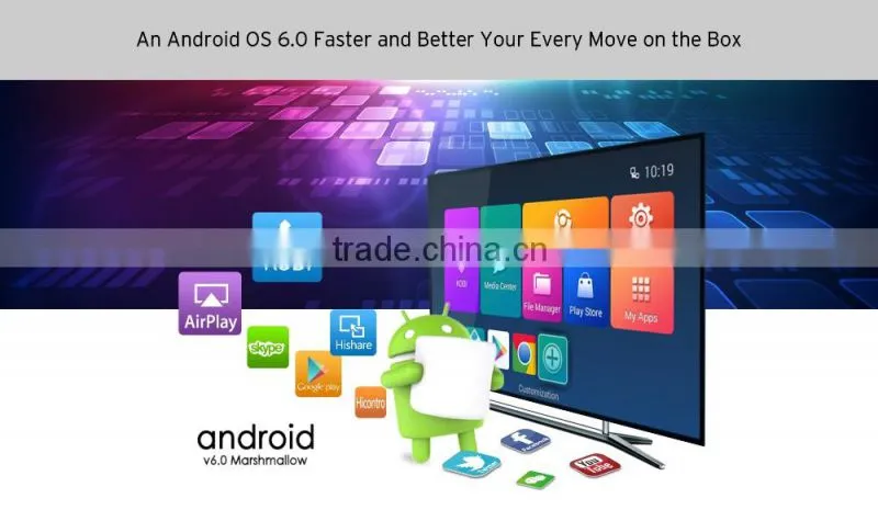 Himedia factory Octa core android 6.0 marshmallow tv box Amlogic S912