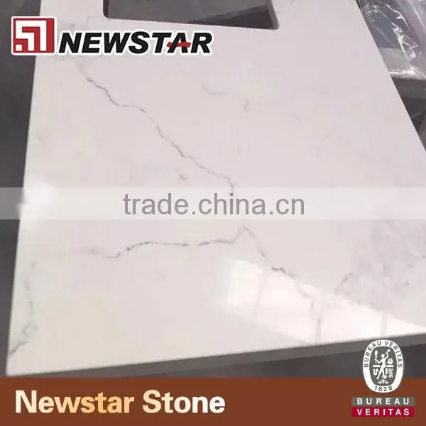Newstar calcutta white quartz counter top