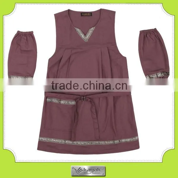 custom-made women's cotton dress cleaning apron uniform