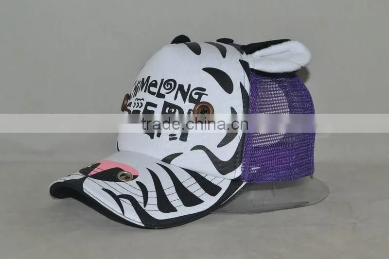 Guangzhou hat factory professional custom 100% cotton cute cartoon hippo shape trucker cap