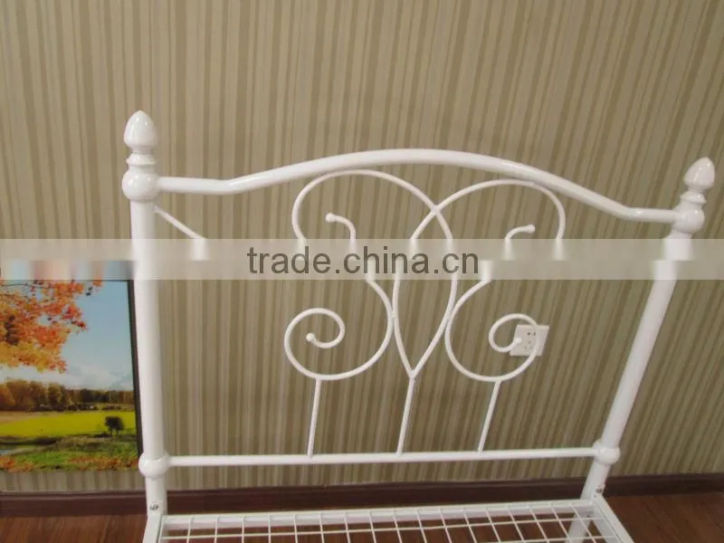 single twin size modern white metal bed