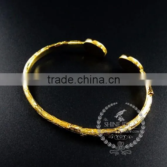14*10mm bezel,73*45mm gold plated vintage style branch bracelet adjustable bracelet DIY supplies,findings 1900118