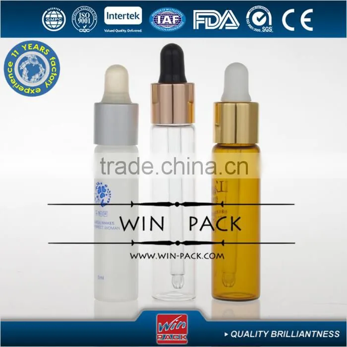 blue color glass 30ml dropper bottle with aluminum surface and blue metal cap and white rubber