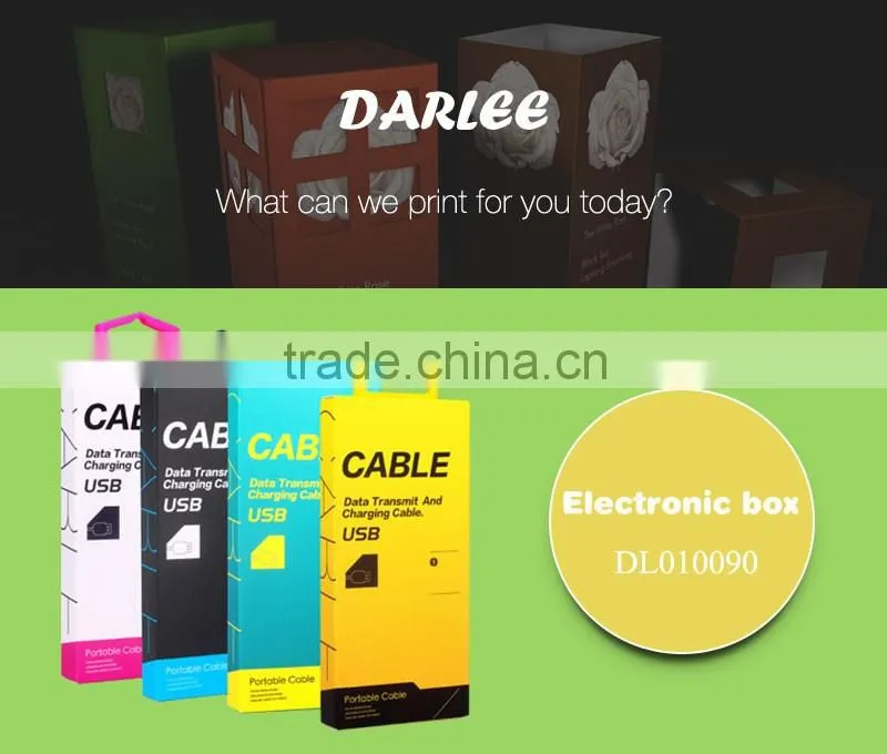 New design color printed luxurious recyclable data cable box