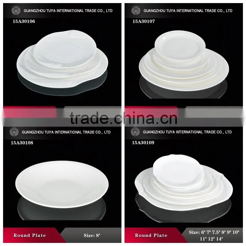 Wholesale and unique style of white ceramic plate