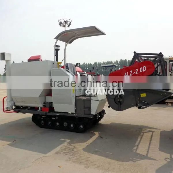 Rice combine harvester with track