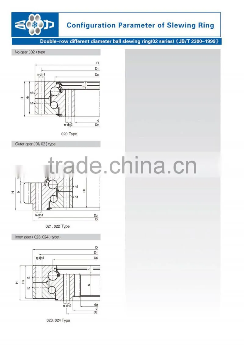 Shipyard Cranes 13 Series Crossed Roller Bearings Three Row Roller Slewing Bearing