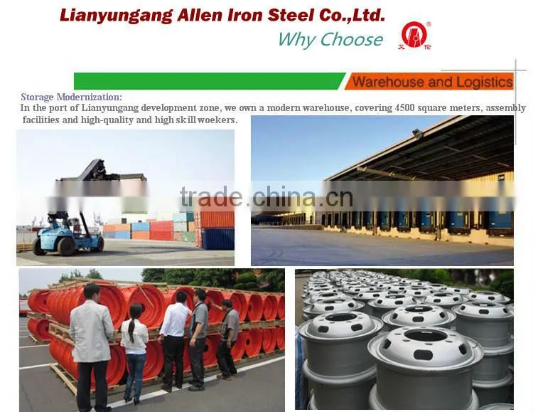 truck wheels 22.5*8.25 commercial steel tube wheels