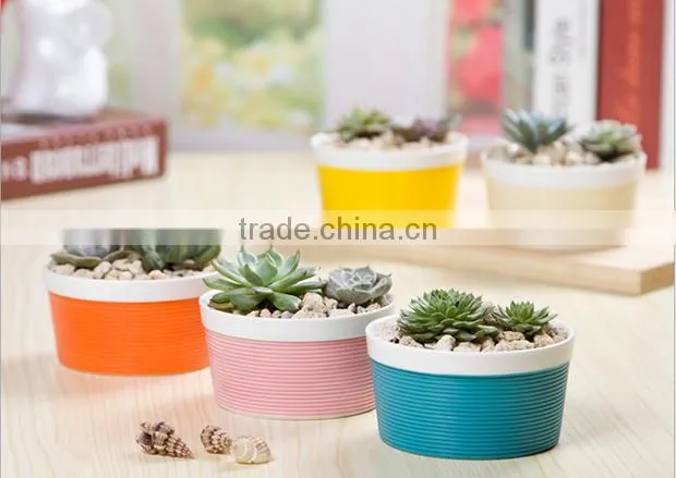 2016 new special design indoor small colorful ceramic planter