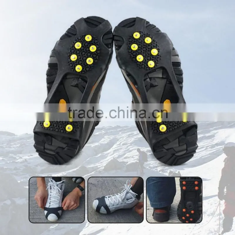 Anti-slip rubber shoe covers with spikes