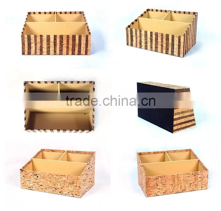 High quality OEM durable 3mm MDF+Cork desk supplies organizer