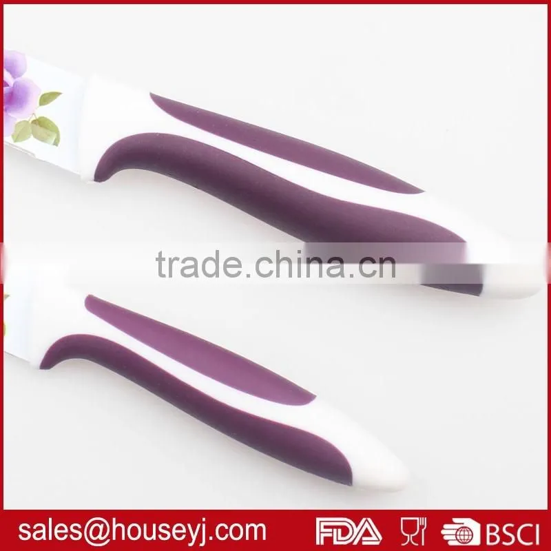 2 pcs printing non stick color kitchen knife set with gift box packing