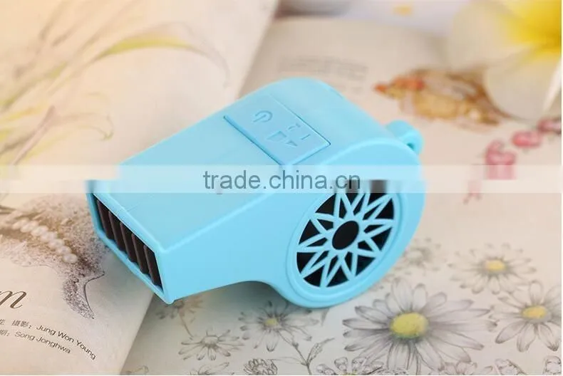 Creative mini fan summer hand-held whistle Cool fan new ultra-thin portable two tranches variable speed fan