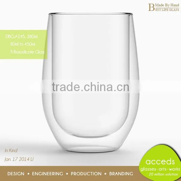 Odd-Shaped Custom Unbreakable Double Wall Big Glass Cup