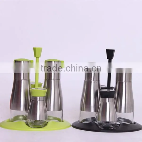 16pcs glass condiment set with stand