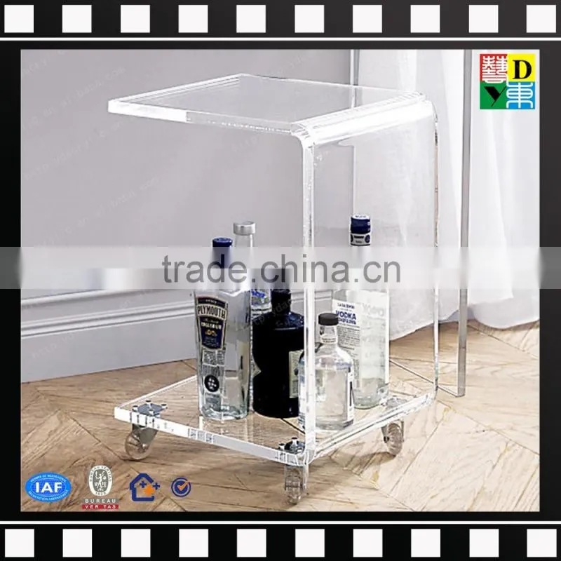 Round PMMA furniture tables transparent acrylic coffee table from shenzhen yidong