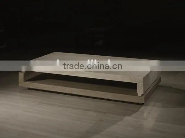 Modern white Iran travertine rectangle center table